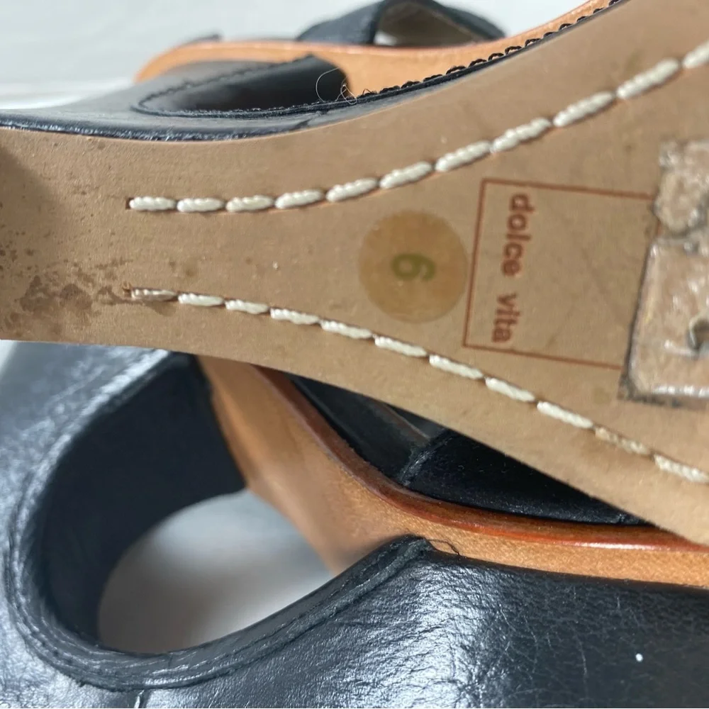 Dolce Vita Orla Cutout Leather Wedge Platform Sandal